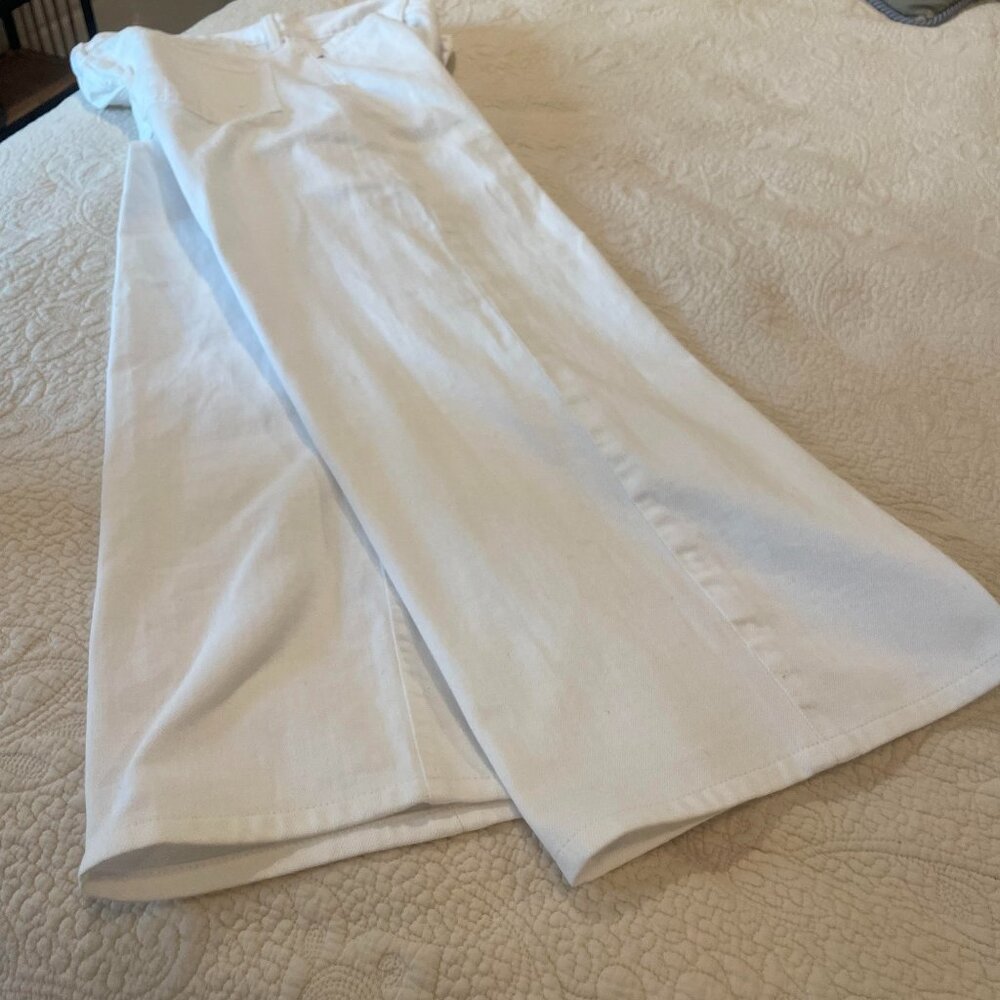 Banana Republic Ivory Off-white wide-legged cotton jean pants  NWOT casual